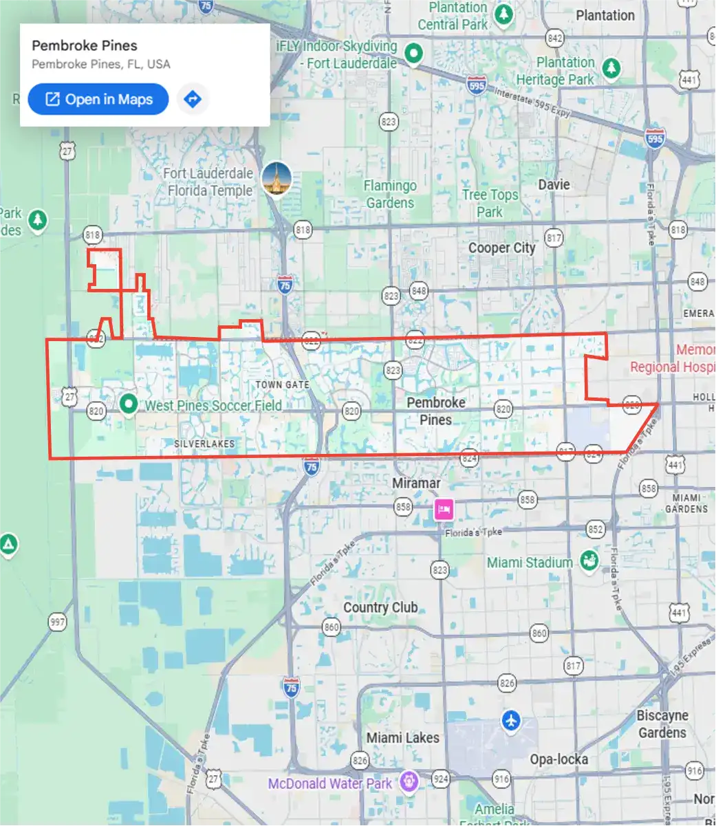 Map of Pembroke Pines